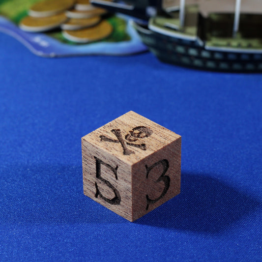 Mahogany Skull & Crossbones Die