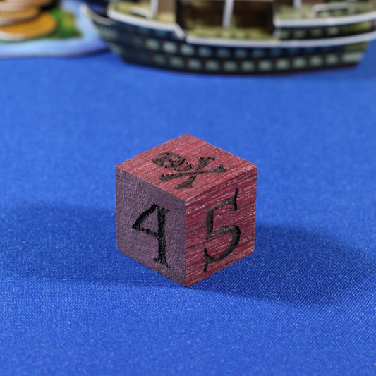 Purpleheart Skull & Crossbones Die